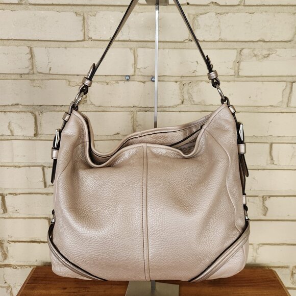 Euc Coach Metallic Leather Katarina Shimmer Satchel Tote Bag Purse - Picture 4 of 14